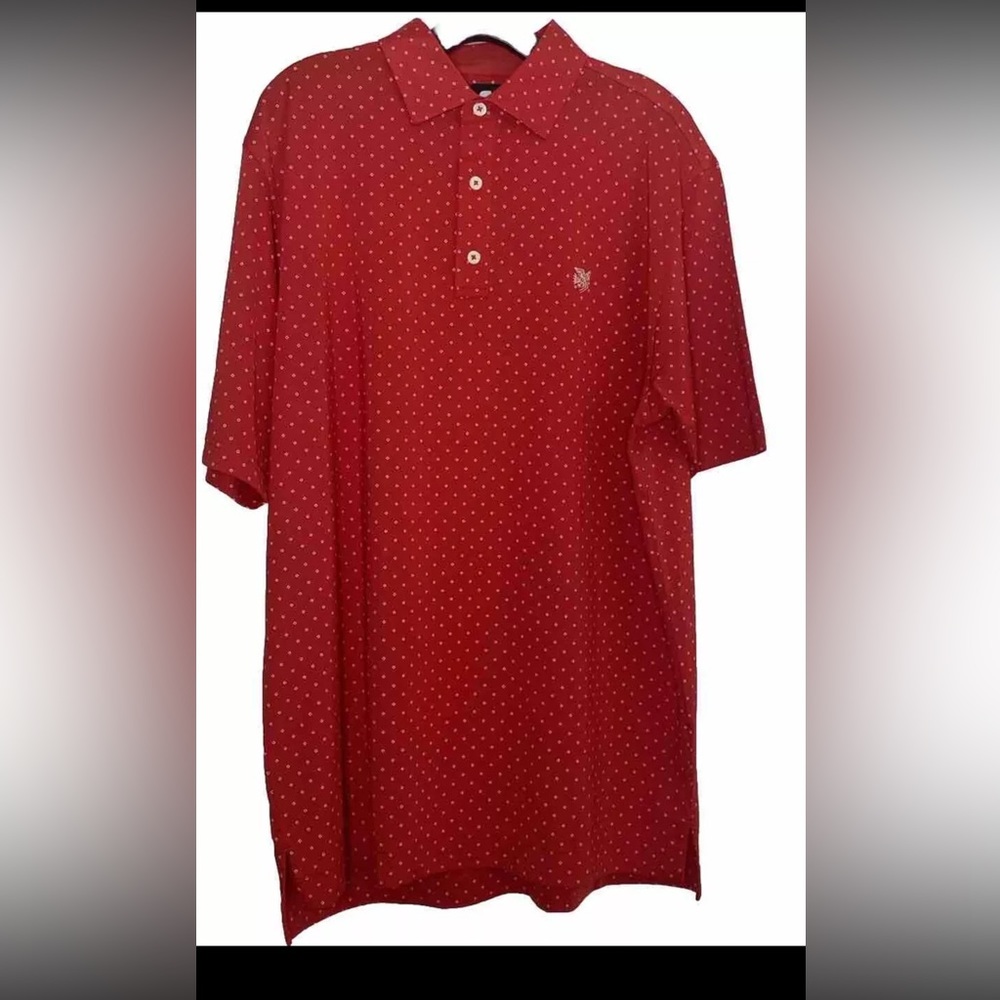 EUC FootJoy Stretch Golf Shirt Polo Red Raptor Bay Golf Club Size Large